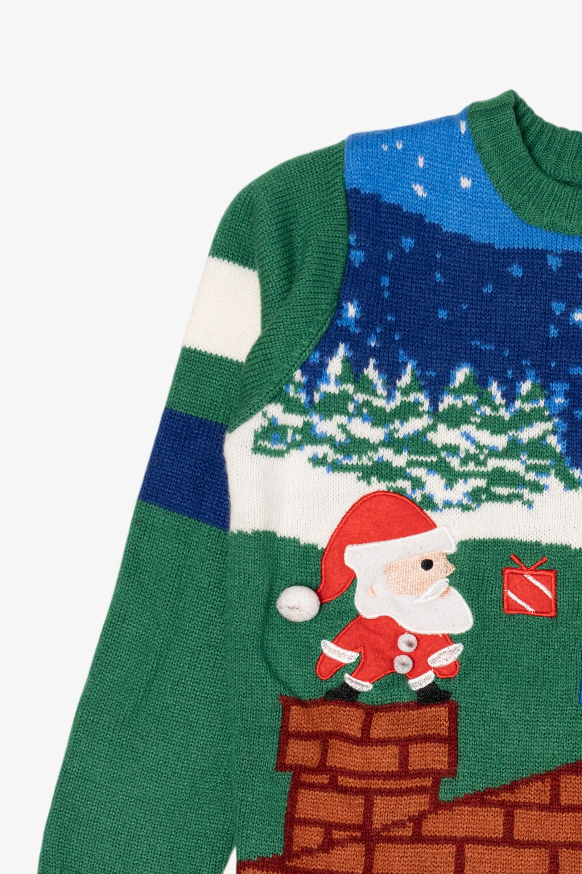 Kid Sized Holiday Time Santa Nintendo Platform Game Style Ugly Christmas Pullover