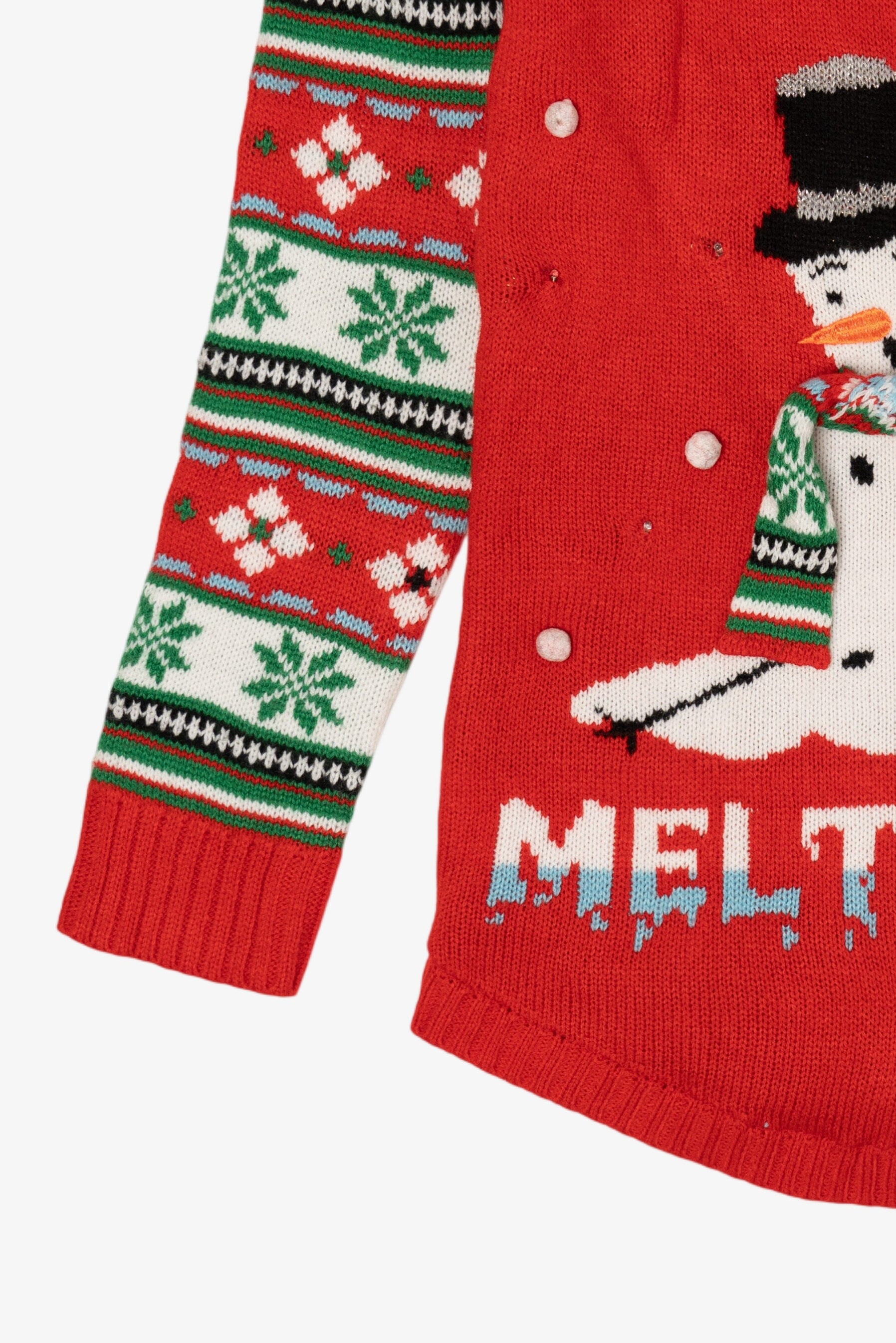 Kid Sized "I'm Having A Meltdown" Snowman Ugly Christmas Pullover