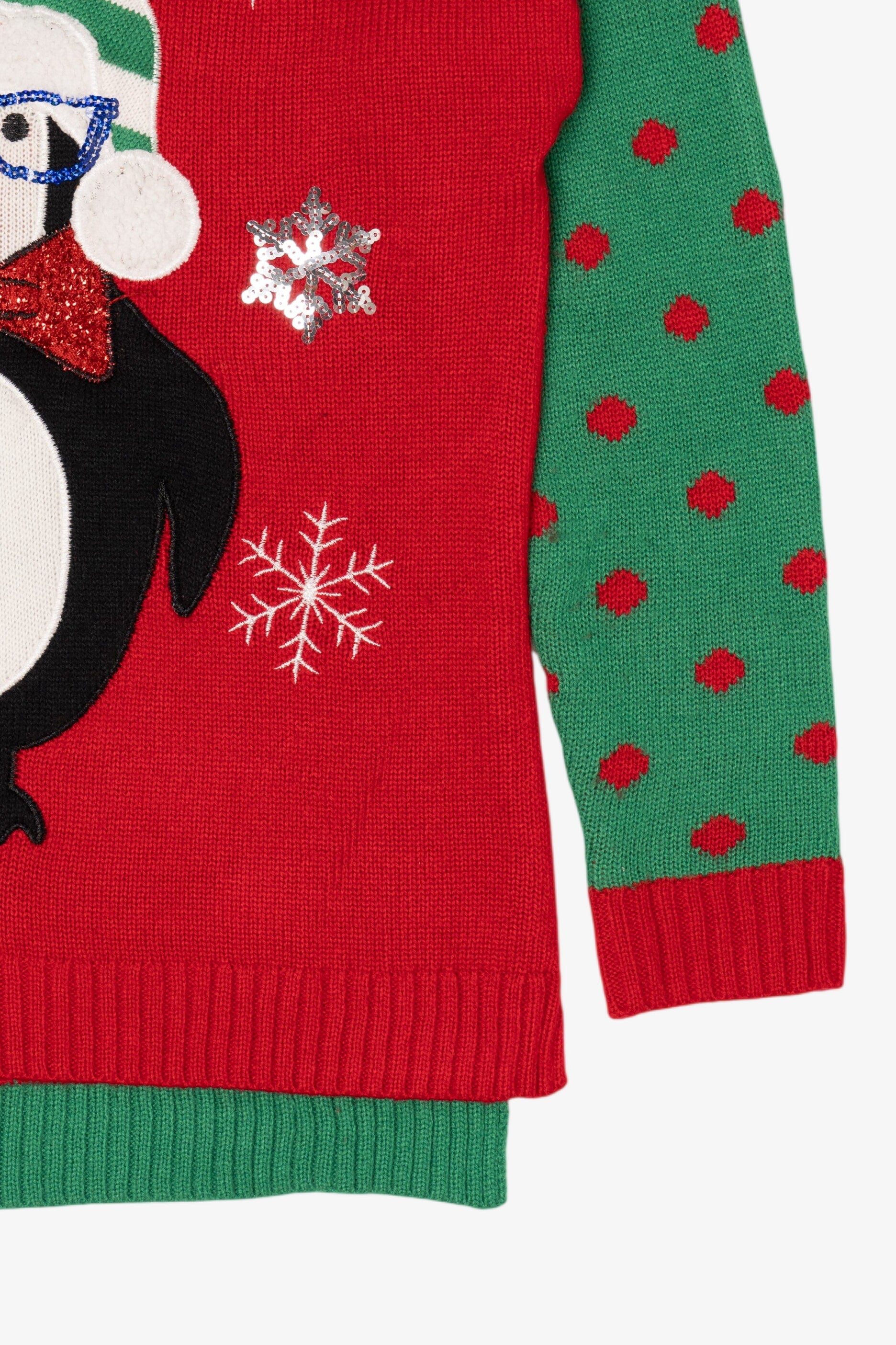 Red Christmas Penguin Ugly Christmas Pullover