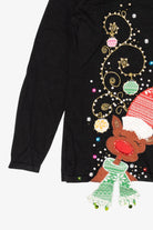Vintage Black Berek Reindeer Ugly Christmas Pullover (1990s)