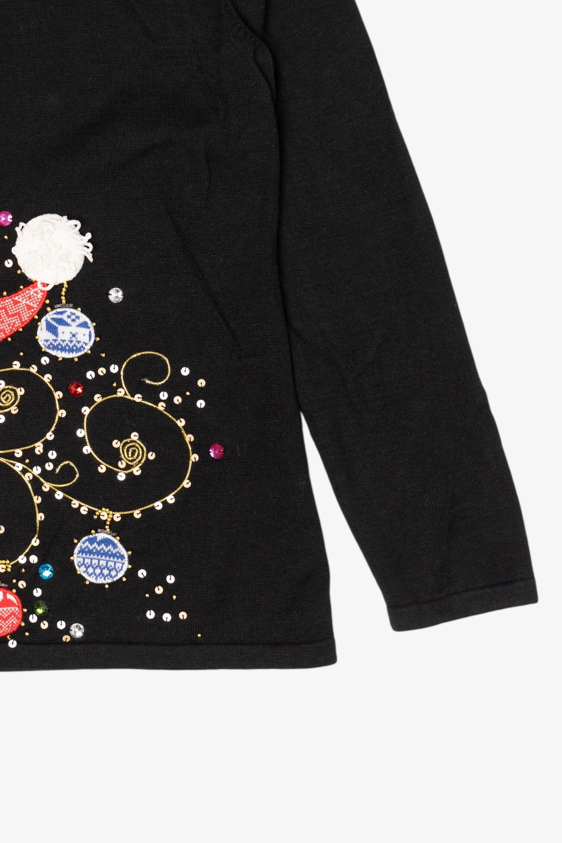 Vintage Black Berek Reindeer Ugly Christmas Pullover (1990s)