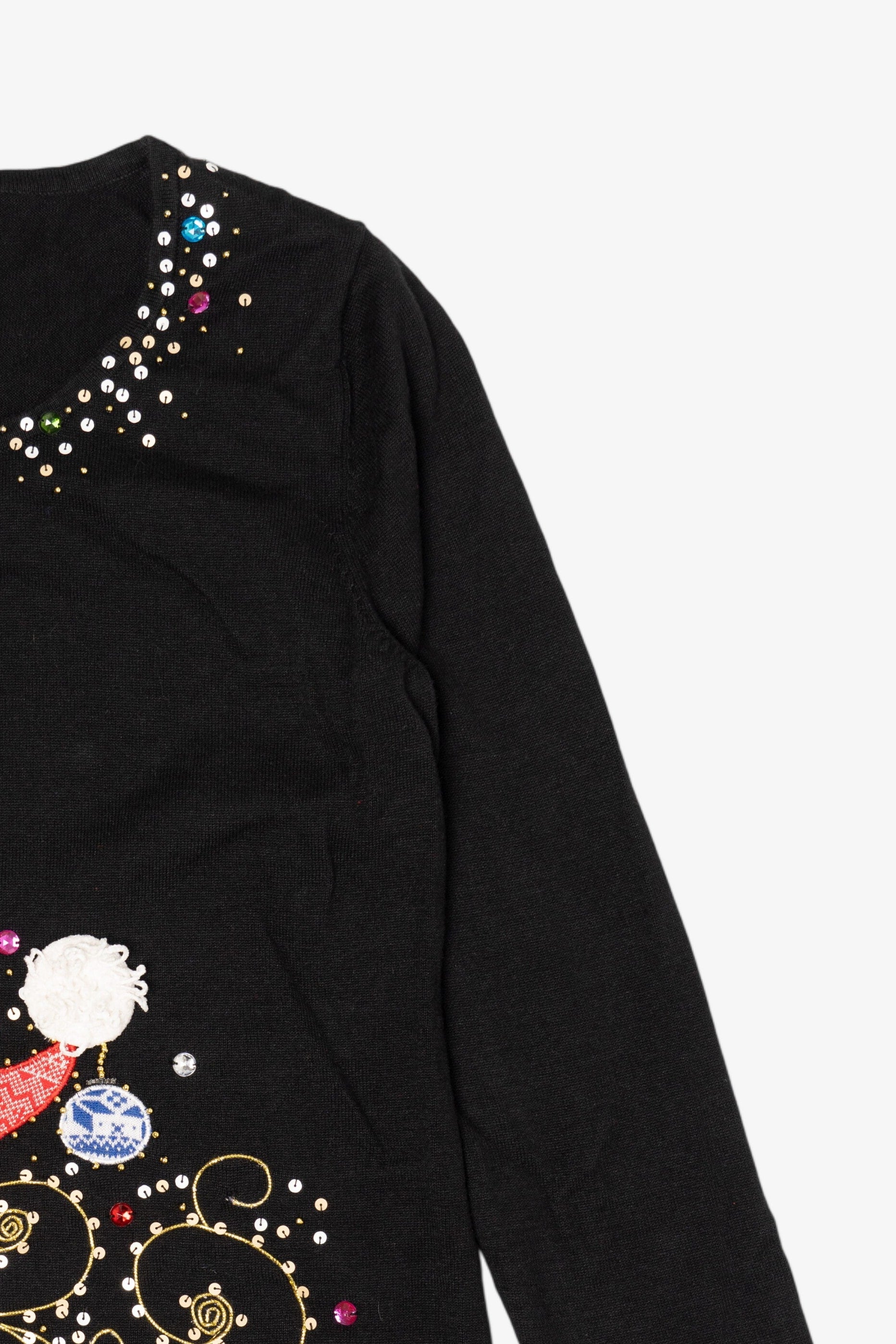 Vintage Black Berek Reindeer Ugly Christmas Pullover (1990s)