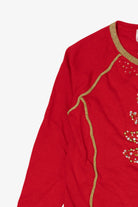 Vintage Red Quacker Factory Tree Ugly Christmas Pullover (2000s)