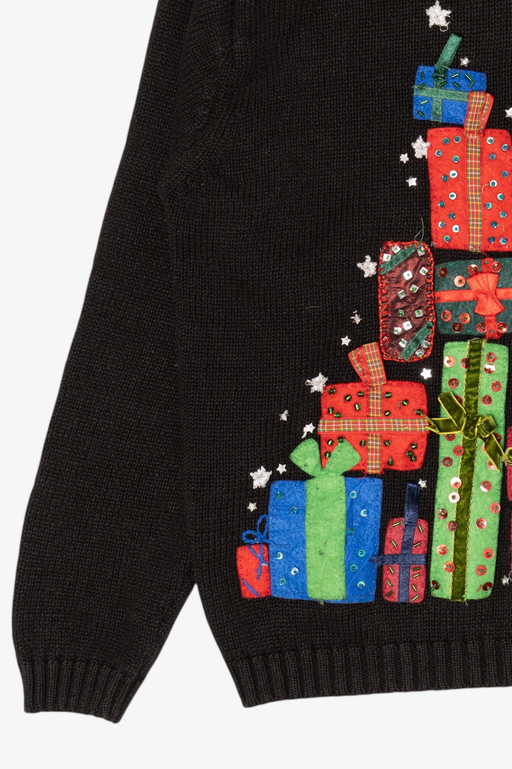 Vintage Santa With Presents Ugly Christmas Hooded Pullover (2000s)