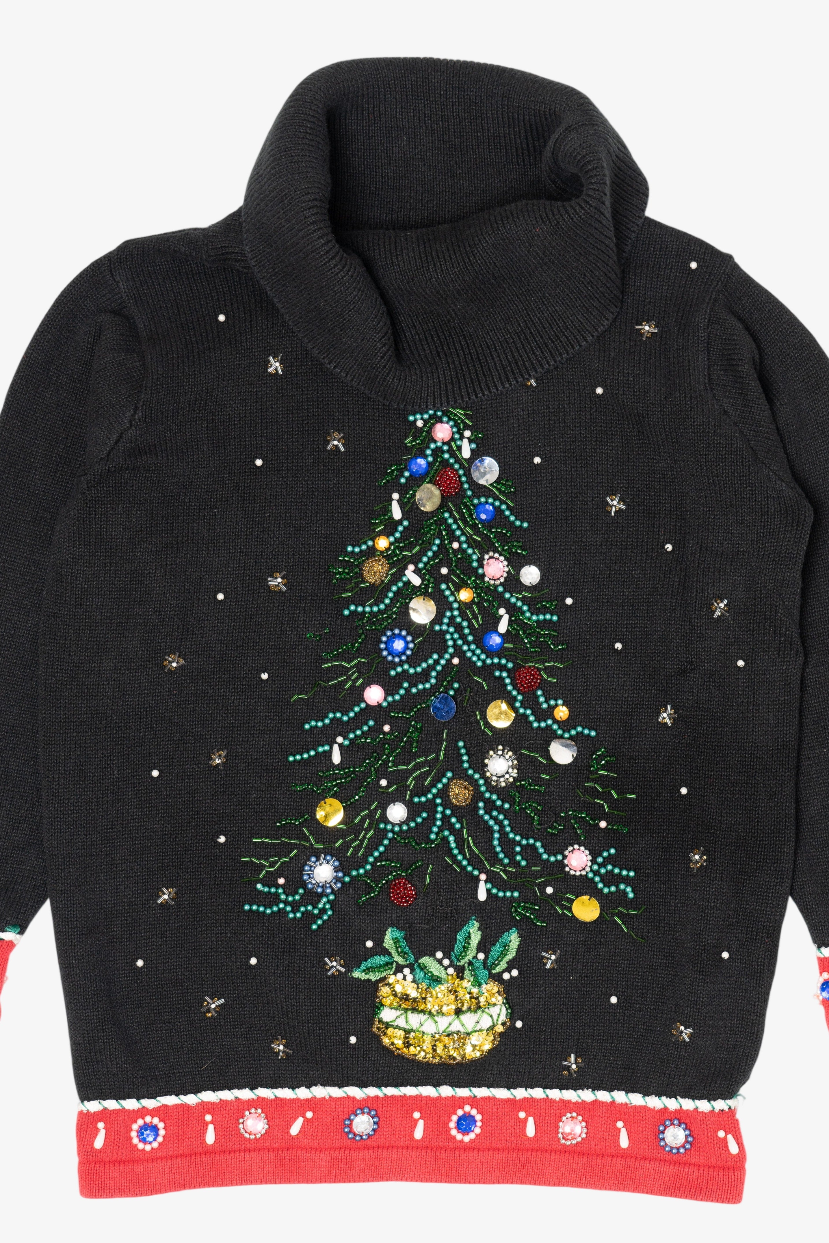 Vintage Black Victoria Jones Tree Ugly Christmas Pullover (1990s)