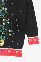 Vintage Black Victoria Jones Tree Ugly Christmas Pullover (1990s)