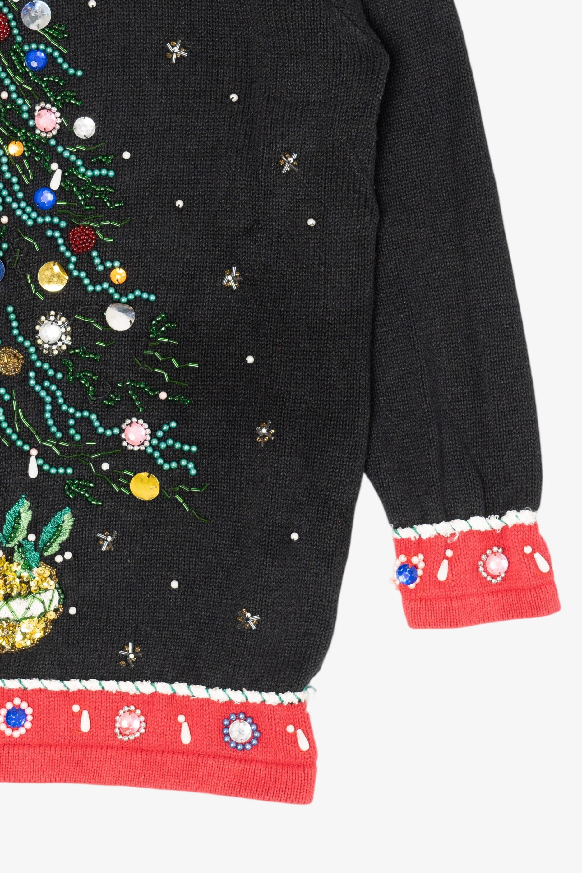 Vintage Black Victoria Jones Tree Ugly Christmas Pullover (1990s)
