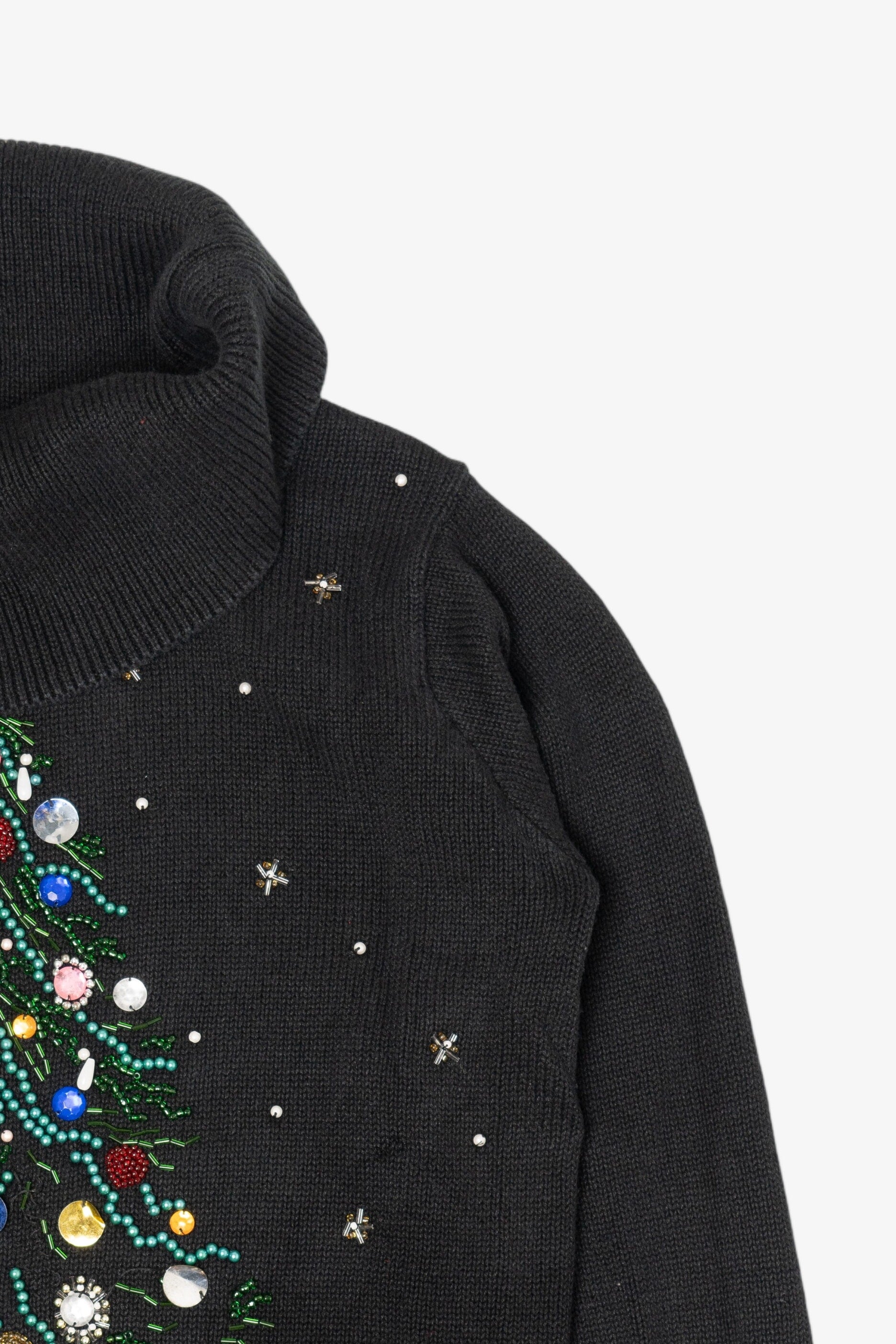 Vintage Black Victoria Jones Tree Ugly Christmas Pullover (1990s)