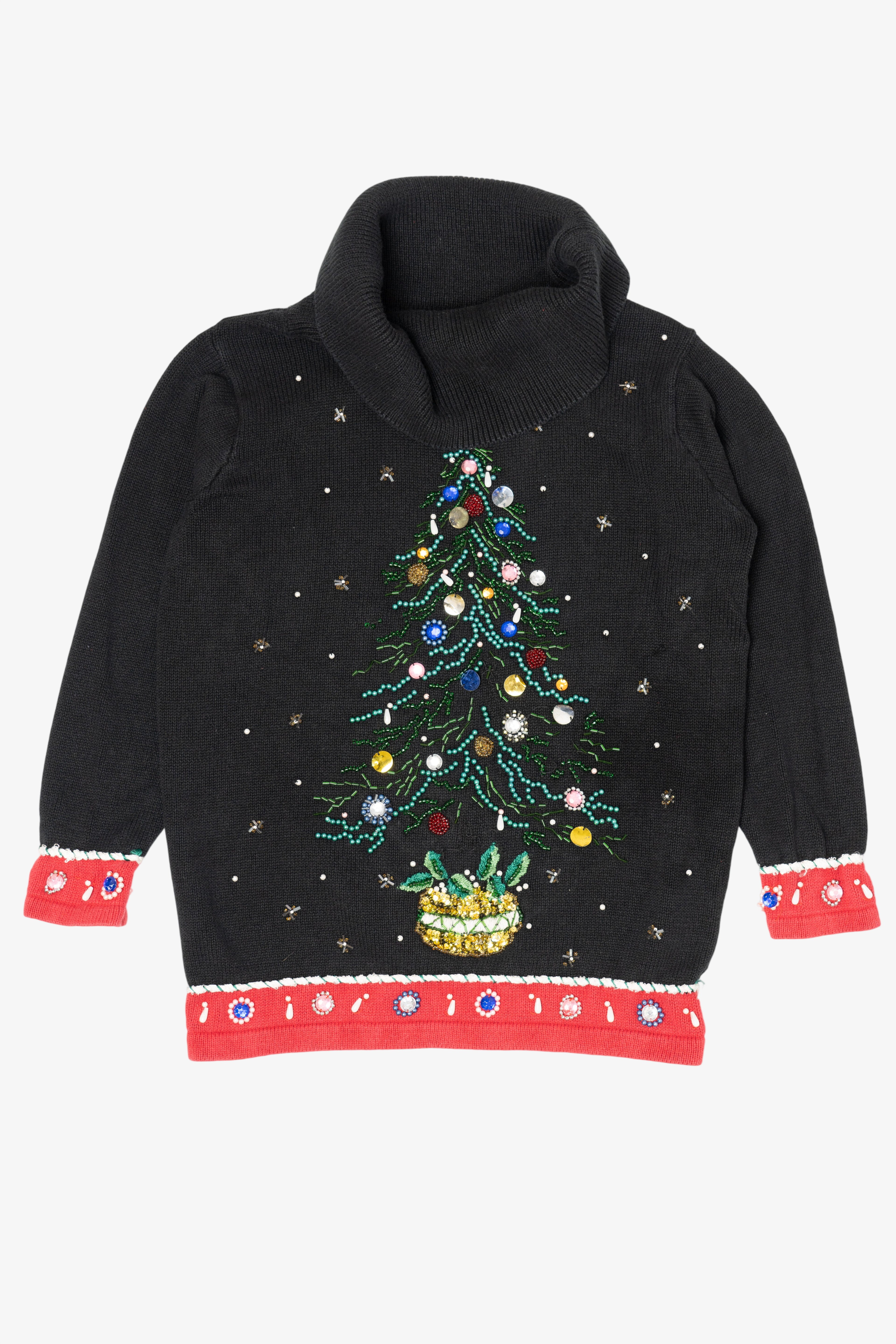 Vintage Black Victoria Jones Tree Ugly Christmas Pullover (1990s)