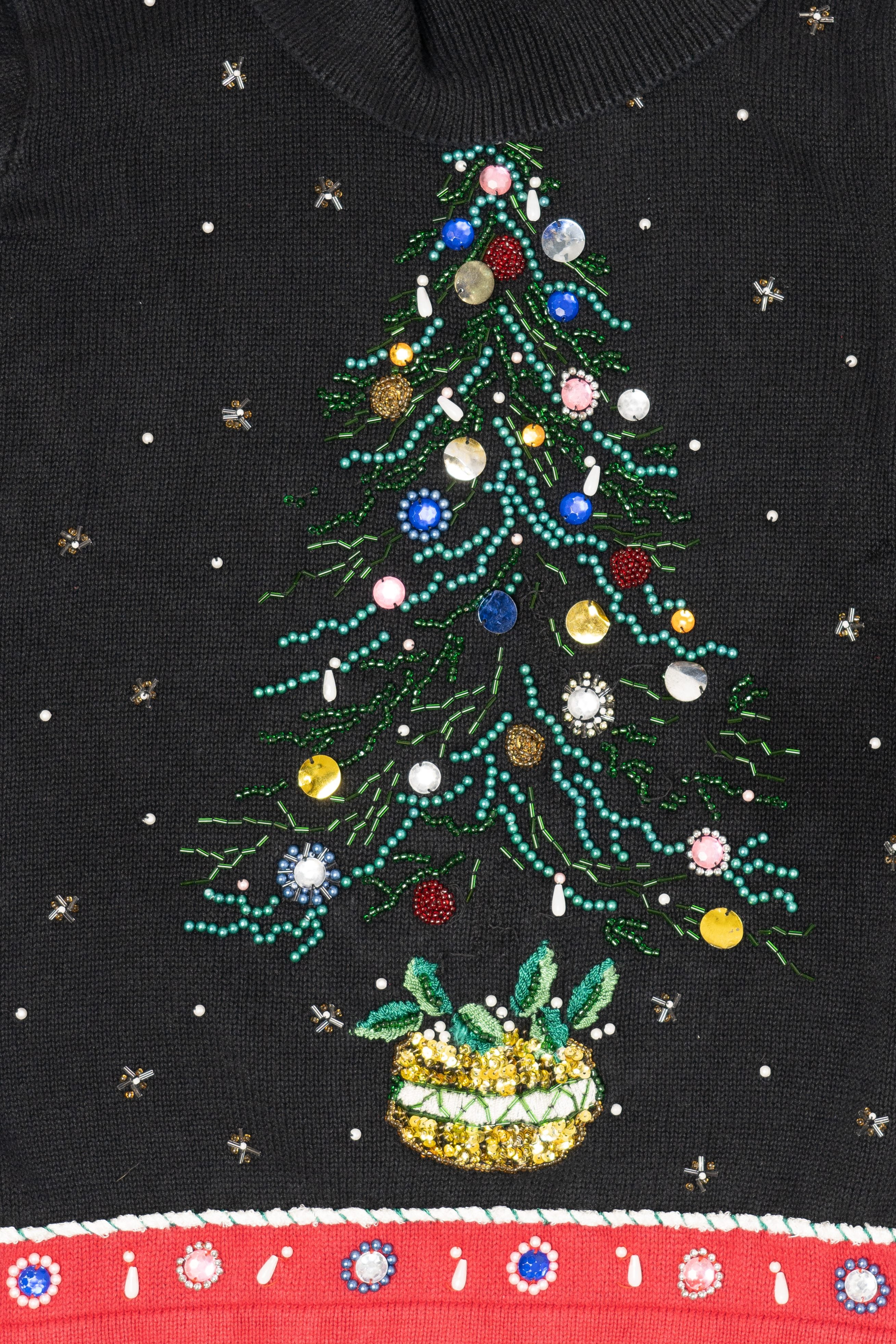 Vintage Black Victoria Jones Tree Ugly Christmas Pullover (1990s)