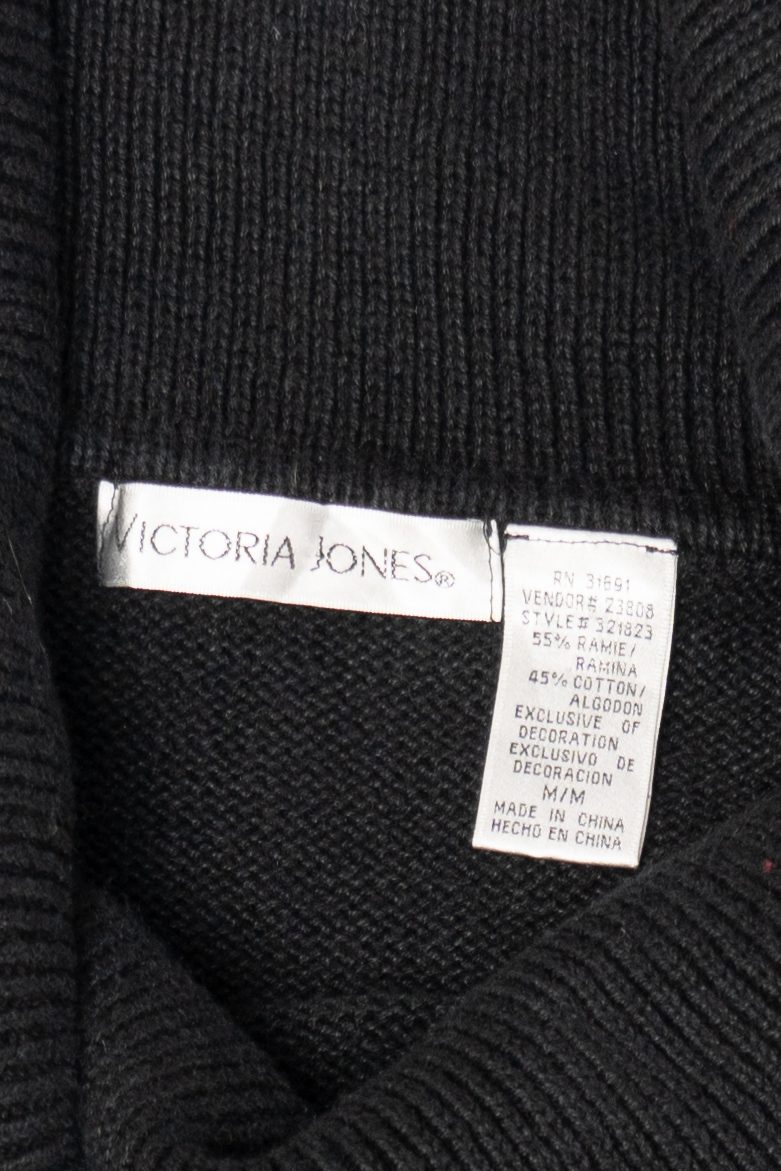 Vintage Black Victoria Jones Tree Ugly Christmas Pullover (1990s)