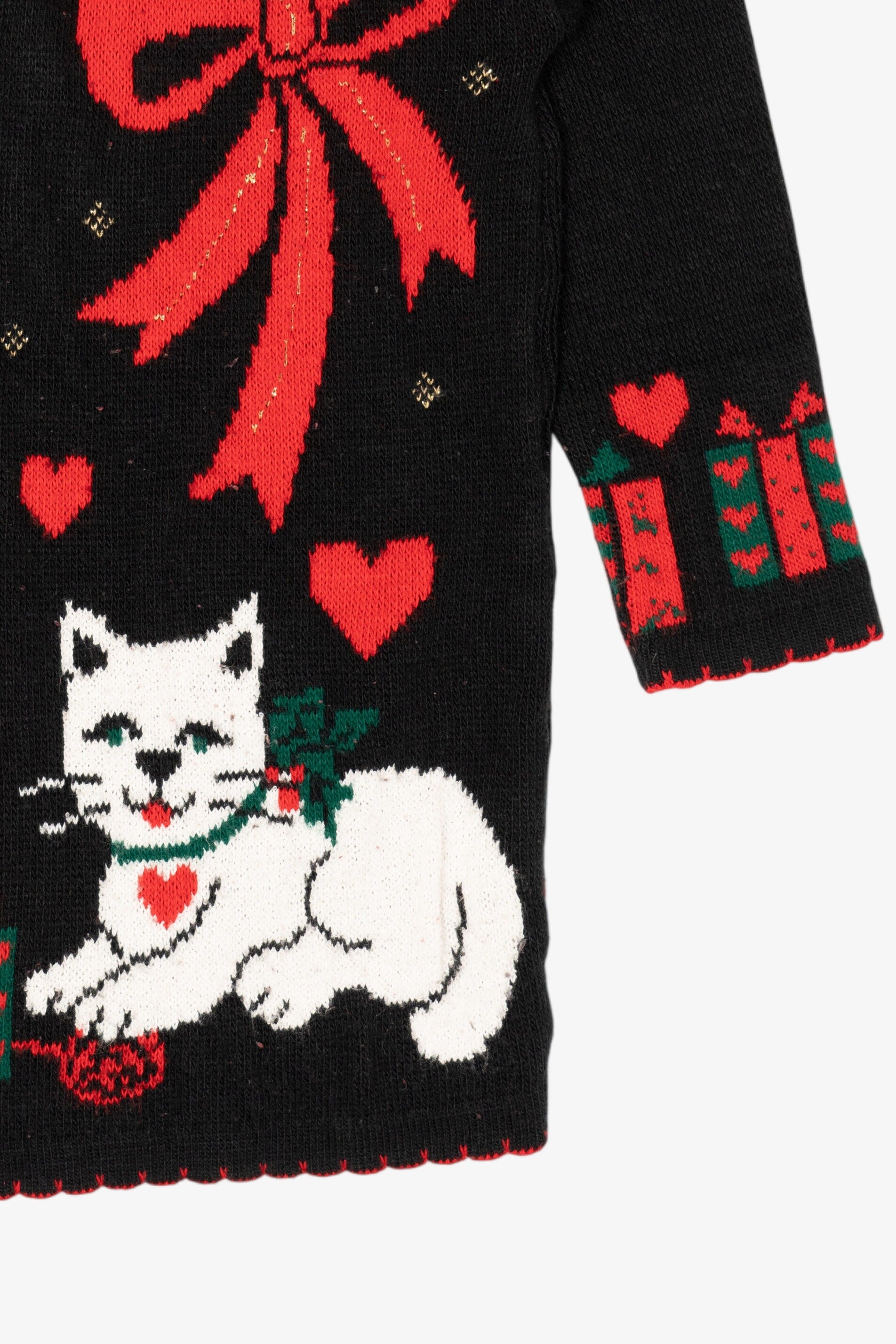 Vintage Black Nutcracker Cats Ugly Christmas Pullover (1980s)