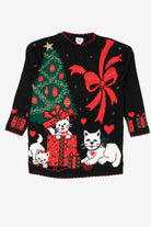 Vintage Black Nutcracker Cats Ugly Christmas Pullover (1980s)