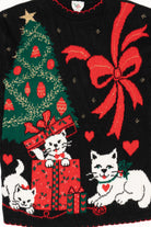 Vintage Black Nutcracker Cats Ugly Christmas Pullover (1980s)