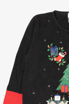 Vintage Black Nutcracker Fireplace Ugly Christmas Pullover (1990s)