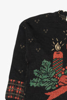 Vintage Black Holiday Time Candles Ugly Christmas Pullover (1980s)