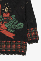 Vintage Black Holiday Time Candles Ugly Christmas Pullover (1980s)