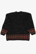 Vintage Black Holiday Time Candles Ugly Christmas Pullover (1980s)