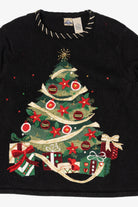 Vintage Black Shaver Lake Tree Ugly Christmas Pullover (1990s)
