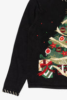 Vintage Black Shaver Lake Tree Ugly Christmas Pullover (1990s)