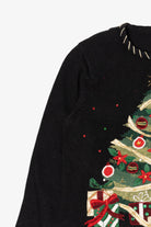 Vintage Black Shaver Lake Tree Ugly Christmas Pullover (1990s)