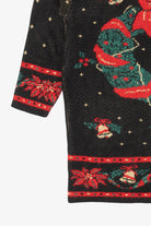 Vintage Black Mathias Wreaths Ugly Christmas Pullover (1980s)