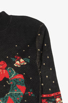 Vintage Black Mathias Wreaths Ugly Christmas Pullover (1980s)