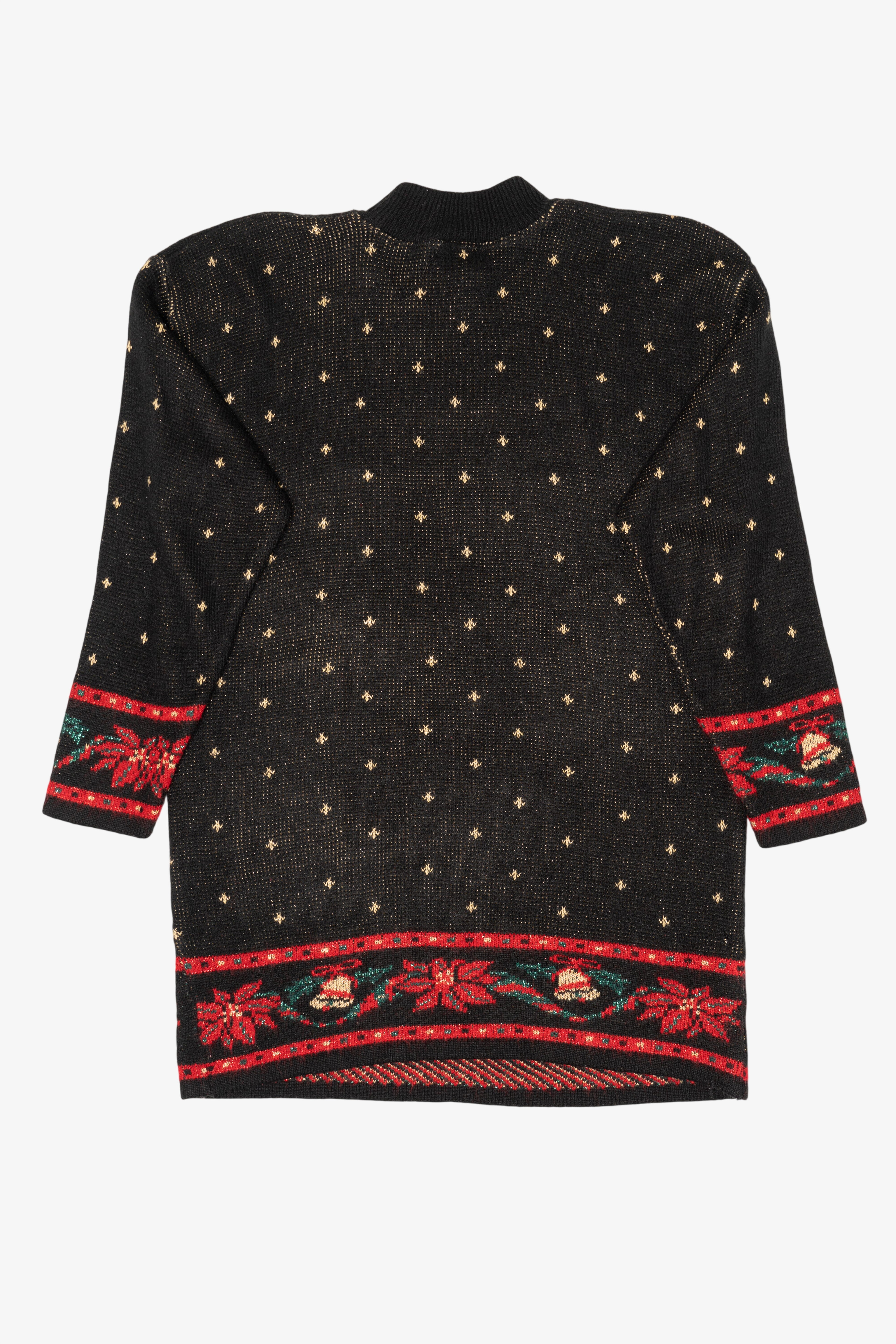 Vintage Black Mathias Wreaths Ugly Christmas Pullover (1980s)