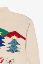 Vintage White Holiday Traditions Trees Ugly Christmas Pullover (1990s)