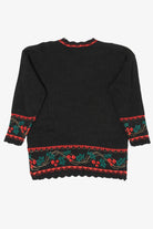 Vintage Black Nutcracker Wreaths Ugly Christmas Pullover (1980s)