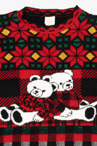 Vintage Red Holiday Time Bears Ugly Christmas Pullover (1980s)