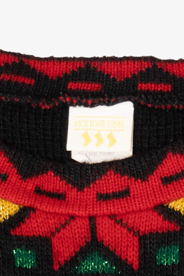 Vintage Red Holiday Time Bears Ugly Christmas Pullover (1980s)