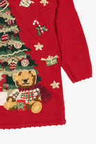 Vintage Red Heirloom Collectibles Teddy Bears Under Tree Ugly Christmas Pullover (2000s)
