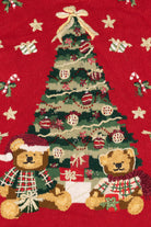 Vintage Red Heirloom Collectibles Teddy Bears Under Tree Ugly Christmas Pullover (2000s)