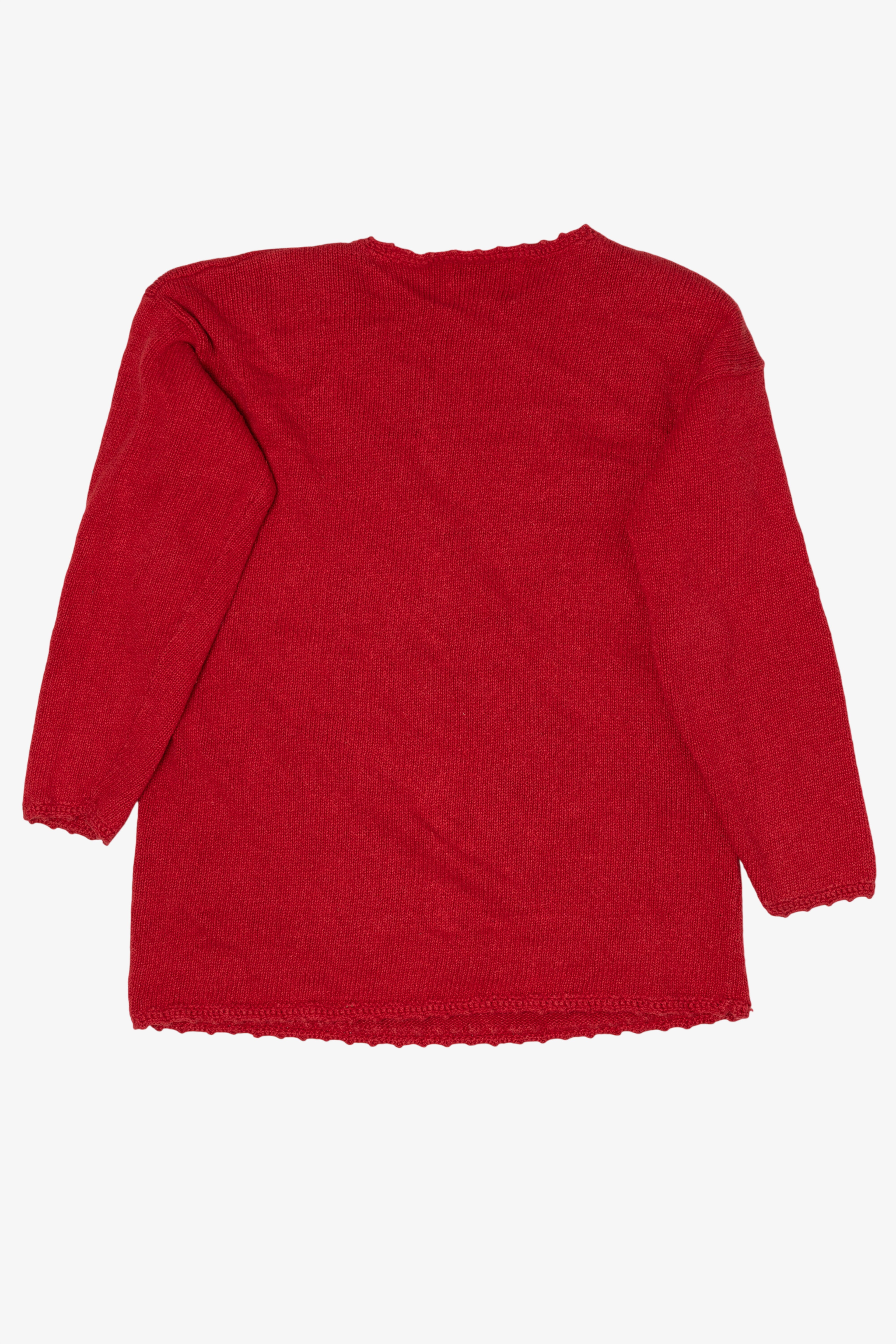 Vintage Red Heirloom Collectibles Teddy Bears Under Tree Ugly Christmas Pullover (2000s)