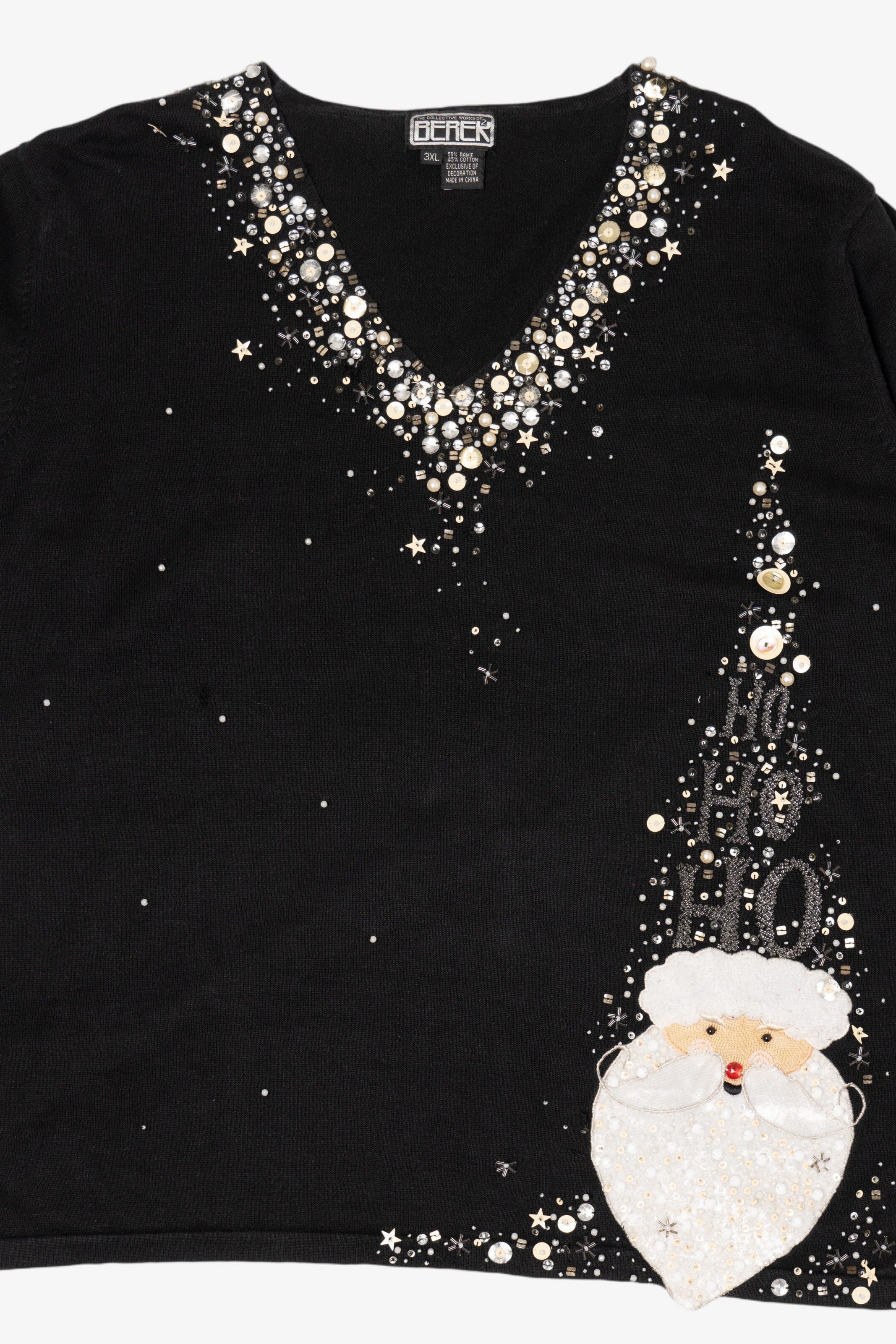Vintage Black Berek Santa Ugly Christmas Pullover (2000s)