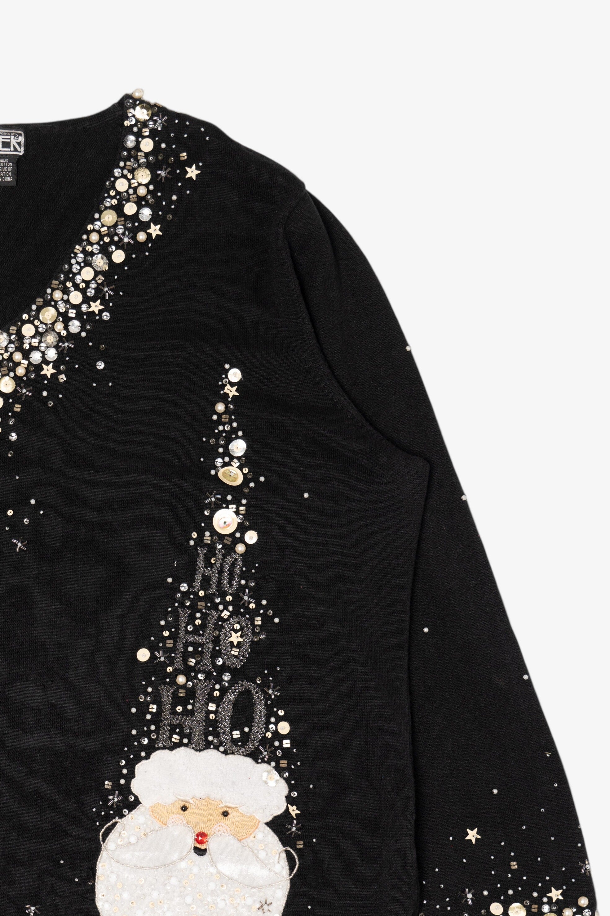 Vintage Black Berek Santa Ugly Christmas Pullover (2000s)