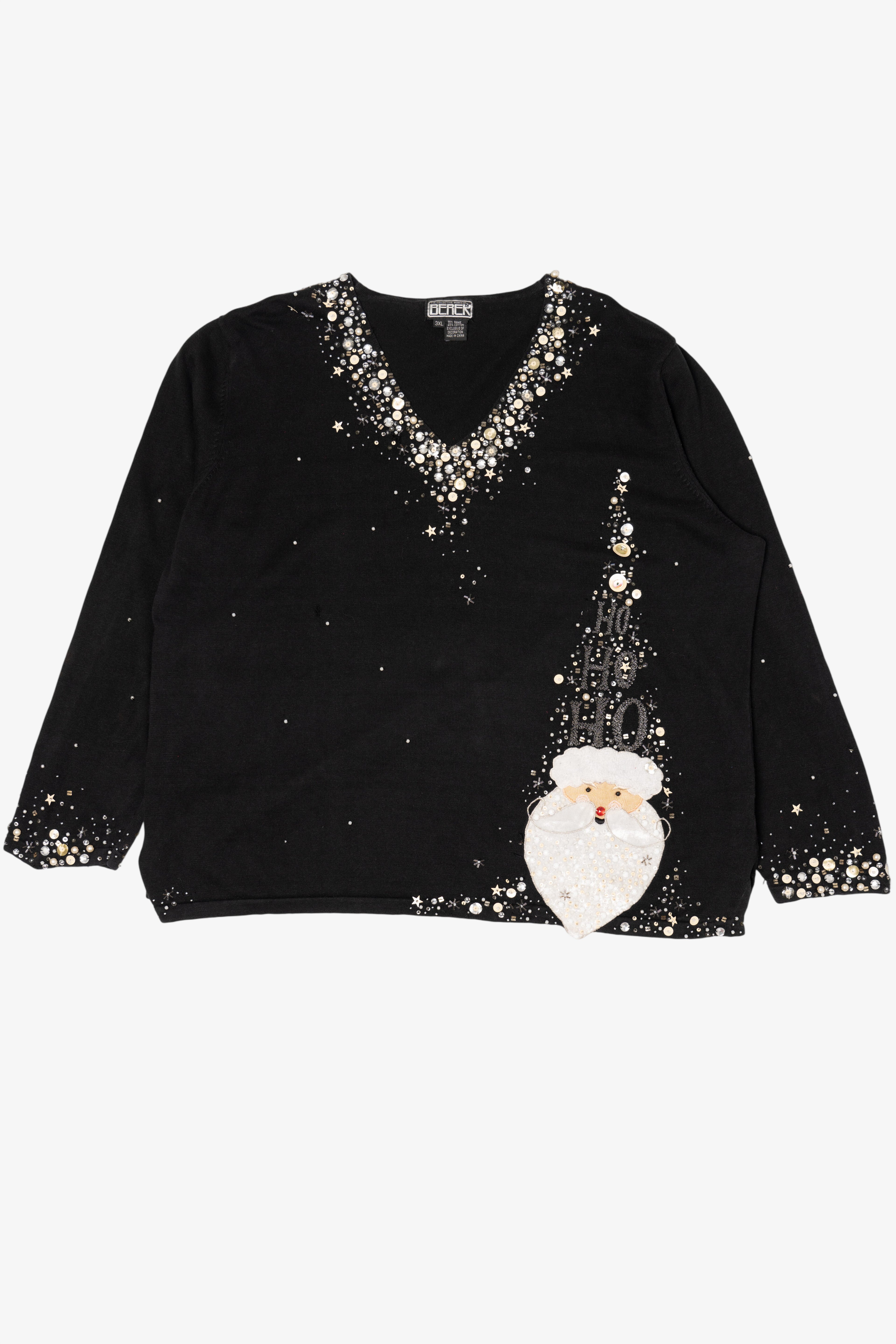 Vintage Black Berek Santa Ugly Christmas Pullover (2000s)
