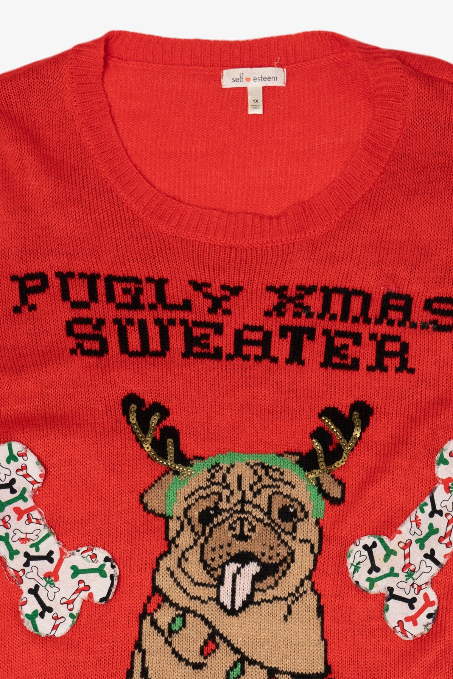 Recycled "Pugly Xmas Sweater" Ugly Christmas Pullover (2020s)