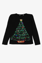 Vintage Black Sequin Tree Ugly Christmas Pullover (2000s)