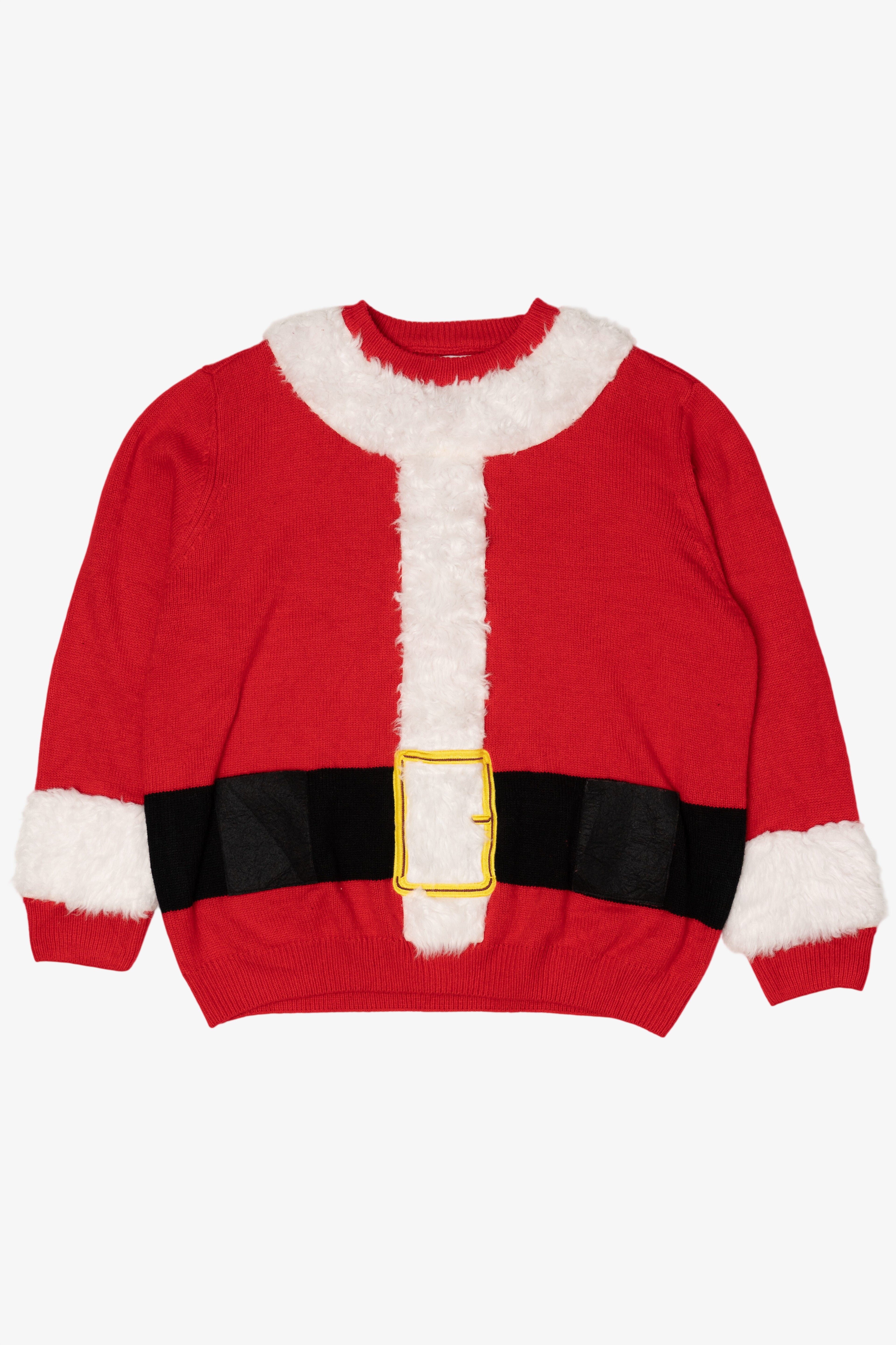 Red Holiday Time Santa Shirt Ugly Christmas Pullover (2010s)