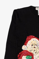 Vintage Black Heirloom Collectibles Sequin Santa Ugly Christmas Pullover (2000s)