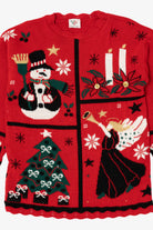 Vintage Red Nutcracker Angels Ugly Christmas Pullover (1980s)