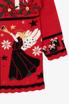 Vintage Red Nutcracker Angels Ugly Christmas Pullover (1980s)