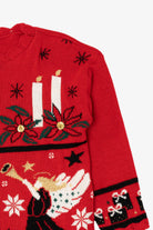 Vintage Red Nutcracker Angels Ugly Christmas Pullover (1980s)