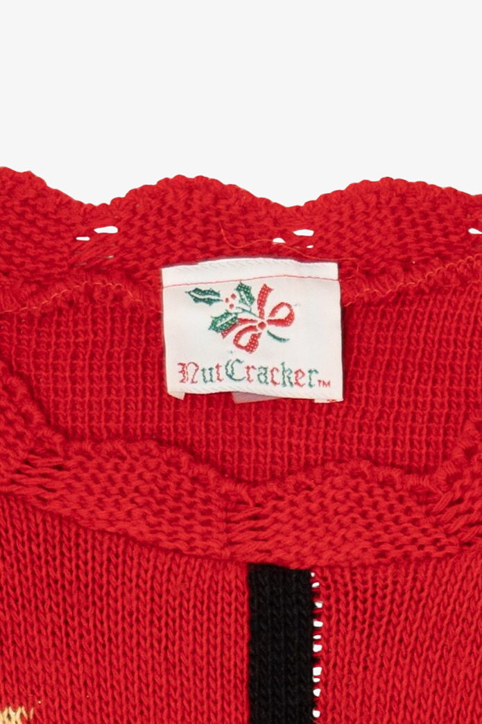 Vintage Red Nutcracker Angels Ugly Christmas Pullover (1980s)