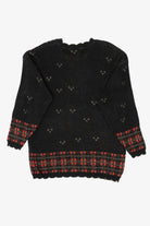 Vintage Black Holiday Time Candles Ugly Christmas Pullover (1990s)