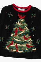 Vintage Black Tiara International Cardinals In Tree Ugly Christmas Pullover (2000s)