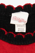 Vintage Black Holiday Time Ornaments Ugly Christmas Pullover (1980s)
