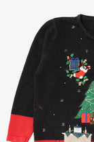 Vintage Black Nutcracker Presents Under Tree Ugly Christmas Pullover (1990s)